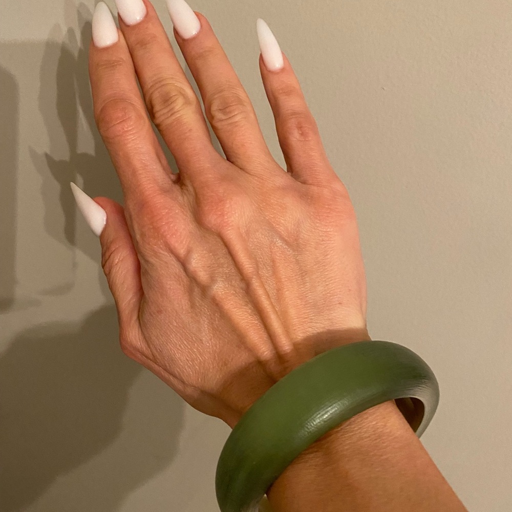 Alexis Bittar Lucite Elegant Green Bangle Bracelet